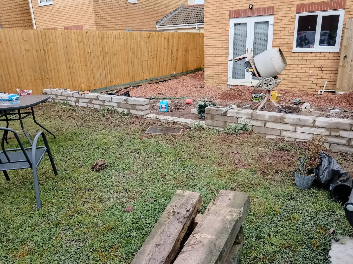Before: Back garden patio and path